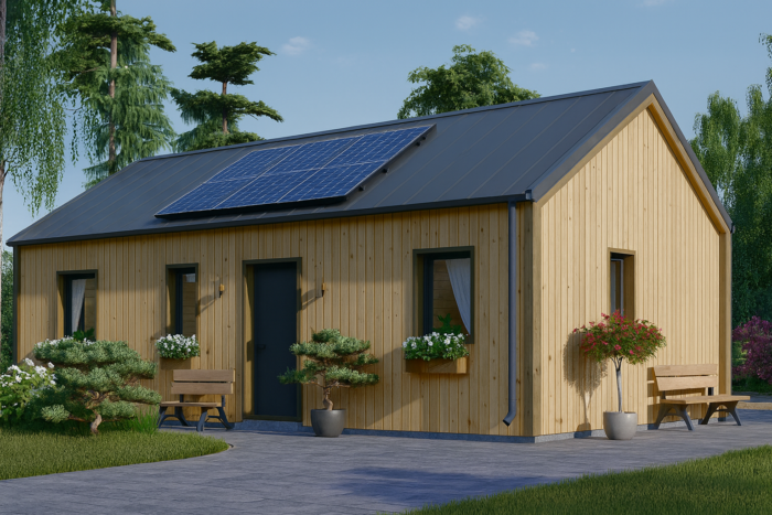 Holzhaus NIKI (Isoliert, 66 mm + Holzverschalung), 66 m² – Bild 2