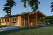 Blockbohlenhaus LUDWIG (Isoliert, 44+44 mm), 6x12m, 72m²