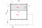 Blockbohlenhaus Innsbruck (44 mm) 36 m² mit 14 m² Schlafboden Isoliert – Bild 7