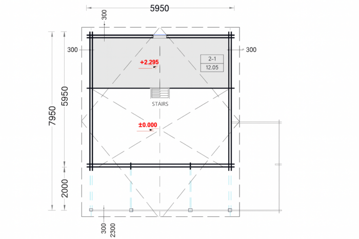 Blockbohlenhaus Innsbruck (44 mm) 36 m² mit 14 m² Schlafboden Isoliert – Bild 7