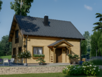Blockbohlenhaus ERNI (66mm + Holzverschalung, Isoliert) 70 m²