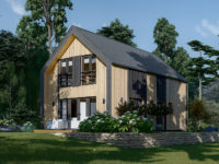 Holzhaus AUSTRIA ( 66mm + Holzverschalung, Isoliert), 81m²