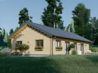 Blockbohlenhaus BERNAU Isoliert, 66 mm + Holzverschalung), 94 m²