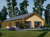 Holzhaus ROMAN(Isoliert, 66 mm + Holzverschalung), 93 m²