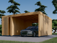 Carport  mit Schuppen und Seitenwand NOVA-F , 4.9x5.6 m