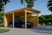 Carport NOVA mit L-förmiger Wand · 3,2 × 6 m