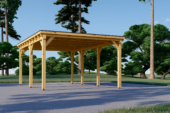 Carport aus Holz mit Flachdach, 3x6m, 18m²