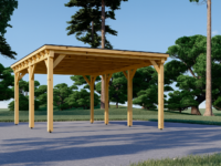 Carport aus Holz mit Flachdach, 3x6m, 18m²