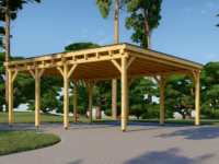 Doppelcarport aus Holz mit Flachdach · 6 × 6 m · 36 m²