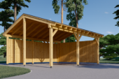 Doppelcarport SANDRA+ mit Seitenwand · 6 × 6 m