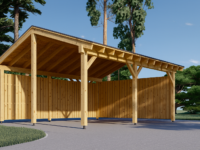 Doppelcarport SANDRA+ mit Seitenwand · 6 × 6 m