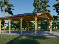 Doppelcarport aus Holz CLASSIC, 6x6 m, 36 m²