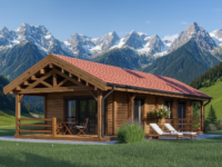 Holzhaus TRAUNSEE (Isoliert, 66 mm + Holzverschalung), 46 m²