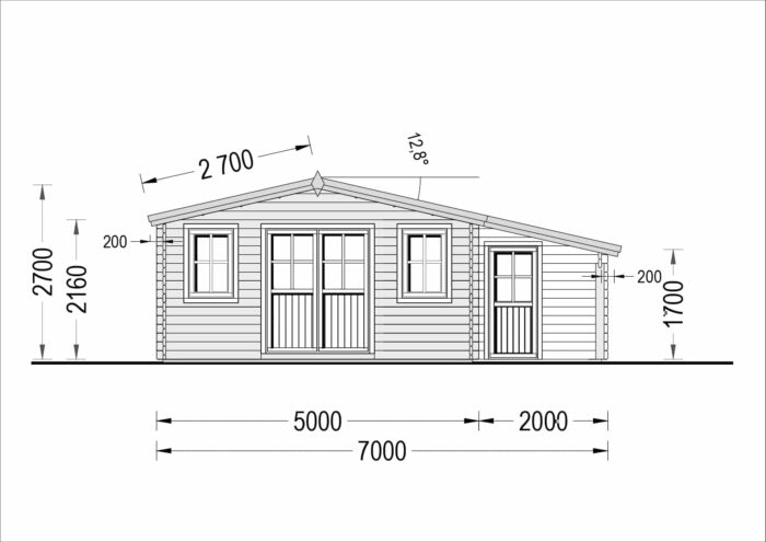Premium Gartenhaus  CLAUDIA (44-66mm) 28m², 7x4m – Bild 7