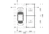 Carport aus Holz für 1 Auto mit Schuppen (44 mm), 5x6 m – Bild 6