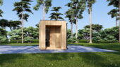 Gartensauna DANIEL (34 mm + Holzverschalung), 2,6 x 2,1 m, 3,8 m² mit Terrasse 3 m² – Bild 4