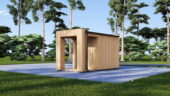 Gartensauna DANIEL (34 mm + Holzverschalung), 2,6 x 2,1 m, 3,8 m² mit Terrasse 3 m² – Bild 5