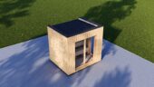 Gartensauna Erna (34 mm + Holzverschalung), 2,6 x 2,1 m, 3,8 m² – Bild 2