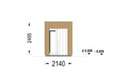 Gartensauna DANIEL (34 mm + Holzverschalung), 2,6 x 2,1 m, 3,8 m² mit Terrasse 3 m² – Bild 11