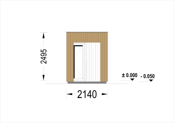 Gartensauna DANIEL (34 mm + Holzverschalung), 2,6 x 2,1 m, 3,8 m² mit Terrasse 3 m² – Bild 11