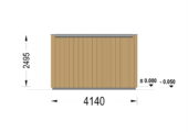 Gartensauna DANIEL (34 mm + Holzverschalung), 2,6 x 2,1 m, 3,8 m² mit Terrasse 3 m² – Bild 12