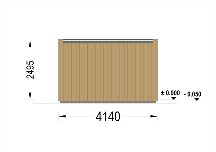Gartensauna DANIEL (34 mm + Holzverschalung), 2,6 x 2,1 m, 3,8 m² mit Terrasse 3 m² – Bild 12