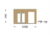Gartensauna DANIEL (34 mm + Holzverschalung), 2,6 x 2,1 m, 3,8 m² mit Terrasse 3 m² – Bild 8