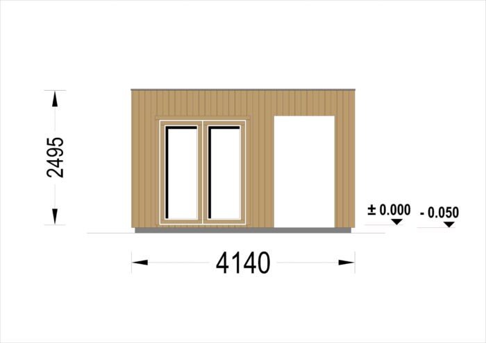 Gartensauna DANIEL (34 mm + Holzverschalung), 2,6 x 2,1 m, 3,8 m² mit Terrasse 3 m² – Bild 8