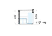Gartensauna DANIEL (34 mm + Holzverschalung), 2,6 x 2,1 m, 3,8 m² mit Terrasse 3 m² – Bild 9