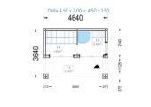 Gartensauna mit Vorraum DANIEL 34 mm + Holzverschalung), 4,6 x 2,1 m, 7,2 m² mit Terrase 6,7 m² – Bild 10