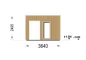 Gartensauna mit Vorraum DANIEL 34 mm + Holzverschalung), 4,6 x 2,1 m, 7,2 m² mit Terrase 6,7 m² – Bild 11