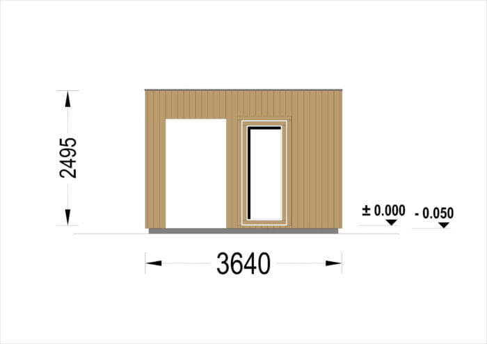 Gartensauna mit Vorraum DANIEL 34 mm + Holzverschalung), 4,6 x 2,1 m, 7,2 m² mit Terrase 6,7 m² – Bild 11