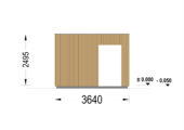Gartensauna mit Vorraum DANIEL 34 mm + Holzverschalung), 4,6 x 2,1 m, 7,2 m² mit Terrase 6,7 m² – Bild 7