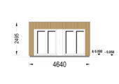 Gartensauna mit Vorraum DANIEL 34 mm + Holzverschalung), 4,6 x 2,1 m, 7,2 m² mit Terrase 6,7 m² – Bild 8