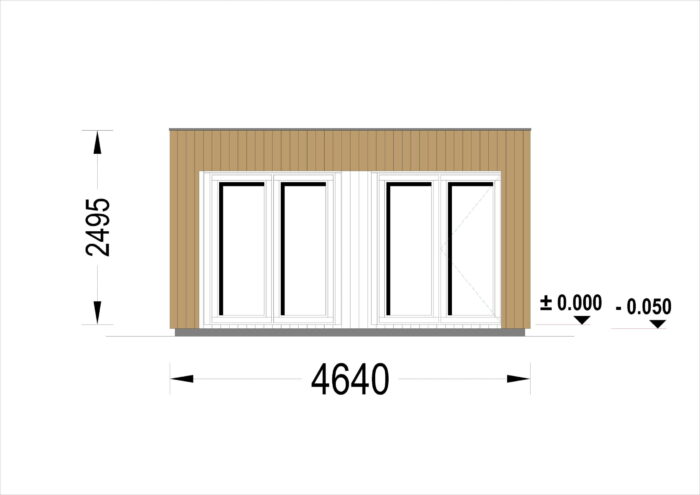 Gartensauna mit Vorraum DANIEL 34 mm + Holzverschalung), 4,6 x 2,1 m, 7,2 m² mit Terrase 6,7 m² – Bild 8