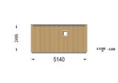 Gartensauna mit Vorraum DANIEL (34 mm + Holzverschalung), 5,1 x 5,1 m, 22 m² – Bild 12