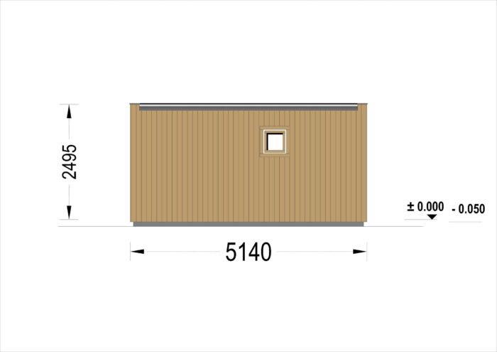 Gartensauna mit Vorraum DANIEL (34 mm + Holzverschalung), 5,1 x 5,1 m, 22 m² – Bild 12