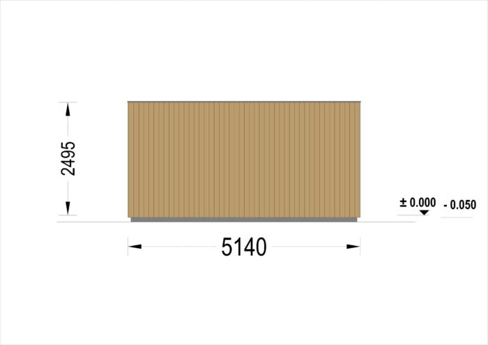 Gartensauna mit Vorraum DANIEL (34 mm + Holzverschalung), 5,1 x 5,1 m, 22 m² – Bild 7