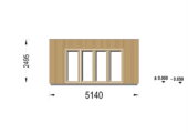Gartensauna mit Vorraum DANIEL (34 mm + Holzverschalung), 5,1 x 5,1 m, 22 m² – Bild 8