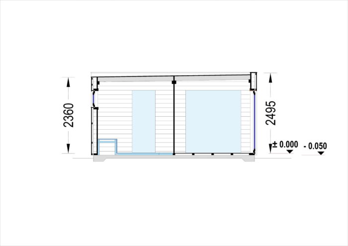 Gartensauna mit Vorraum DANIEL (34 mm + Holzverschalung), 5,1 x 5,1 m, 22 m² – Bild 9