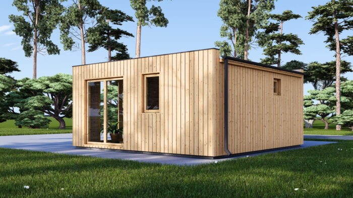 Gartensauna mit Vorraum DANIEL (34 mm + Holzverschalung), 5,1 x 5,1 m, 22 m² – Bild 5