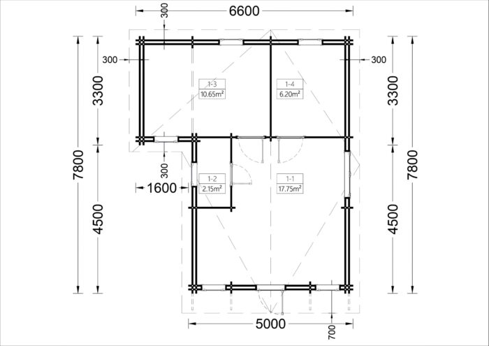 Blockbohlenhaus Daniela 43m² Extra Isoliert – Bild 5