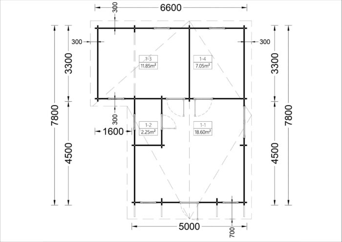 Blockbohlenhaus Daniela 43m² – Bild 5