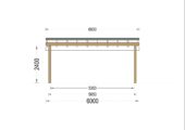 Doppelcarport NOVA mit L-förmiger Wand,  6x6m – Bild 8