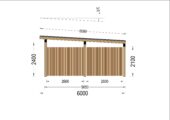 Doppelcarport NOVA mit L-förmiger Wand,  6x6m – Bild 9