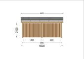 Doppelcarport NOVA mit L-förmiger Wand,  6x6m – Bild 6