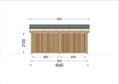 Doppelcarport NOVA mit L-förmiger Wand,  6x6m – Bild 6
