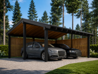 Doppelcarport SANDRA+ mit Seitenwand · 6 × 6 m