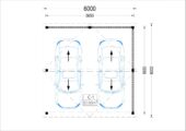 Doppelcarport SANDRA+ mit Seitenwand · 6 × 6 m – Bild 5