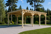 Doppelcarport aus Holz mit Flachdach · 6 × 6 m · 36 m²